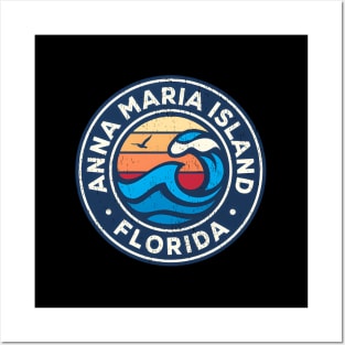 Anna Maria Island Florida Fl Nautical Waves Posters and Art